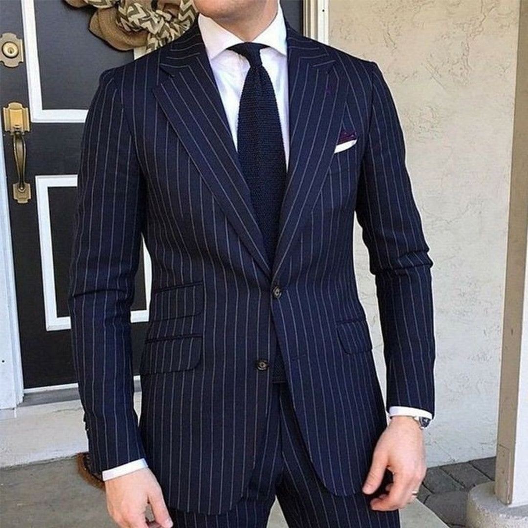 MEN STRIPE SUITS Men Office Suits Men Formal Suit Men Etsy