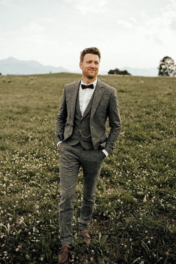 Men Suits, Suits For men Dark Grey 3 piece Wedding Suit, Formal Fashion  Slim Fit Suit,tweed suits men -  Portugal