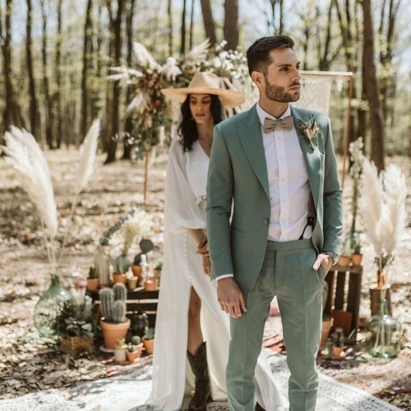 Sage Green 3 Piece Suit - Etsy