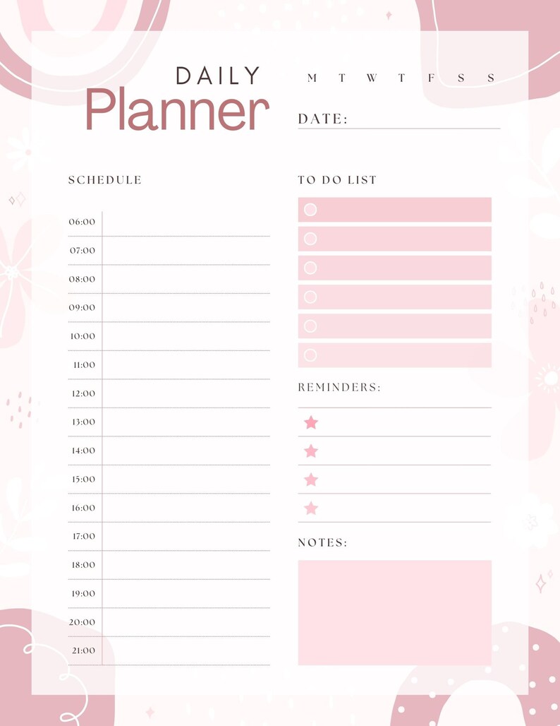 Editable Printable Planner. to Do List. Instant Digital Download File