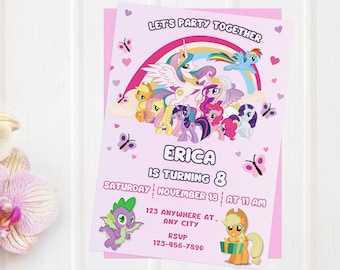 My Little Pony Birthday Invitation, My Little Pony Invitation, Digital Download, Printable Invitation