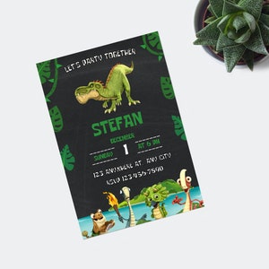 Invito di compleanno Gigantosaurus, invito Gigantosaurus, invito di compleanno modificabile per dinosauri, download immediato