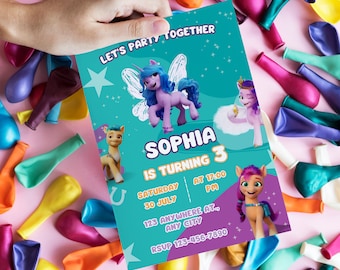 My Little Pony New Generation Invitation, My Little Pony Birthday Invitation, Printable Invitation, Instant Download