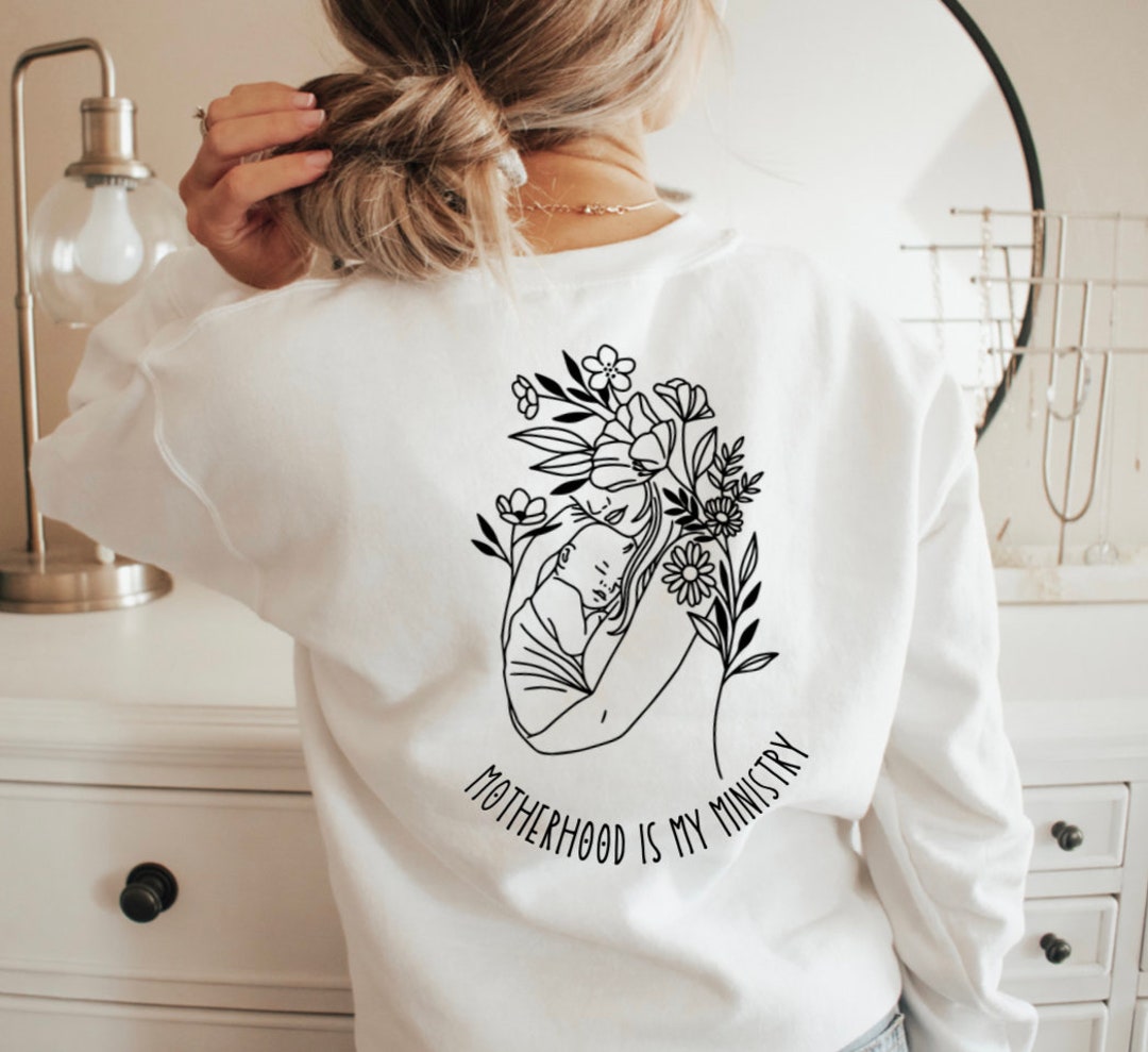 Motherhood is my ministry crewneck sweater / Mother’s Day gift mama pullover / motherhood homestead mom called to SAHM Christian clothing