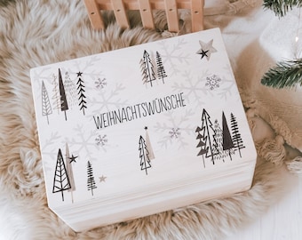 personalized Advent box with puristic trees for Christmas | Advent calendar as a Christmas box to design and decorate