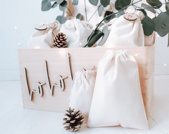 Cotton bags for Advent calendars in different sizes | Jutebags Nature