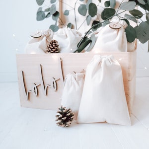 Sacs en coton pour calendriers de l'Avent de différentes tailles | Sac en jute naturel