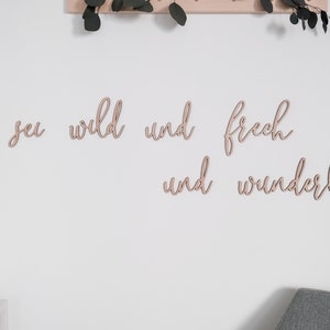 Wanddeko Kinderzimmer Wohndeko sei frech, wild und wunderbar 3D Schriftzug aus Holz Bild 3