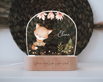 personalisiertes Nachtlicht "Fuchs" als Geschenk für unter 30EUR, Babygeschenk Geburt, Taufgeschenk Geburtstagsgeschenk