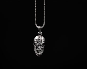 Odin Necklace, Handmade Silver Gifts, 925 Sterling Silver Mythology God Jewelry, Odin Pendant, Birthday Present , Viking God Necklace