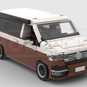 MOC building instructions Volkswagen T6.1 California - Reddish Brown / White (MOC-012301006)
