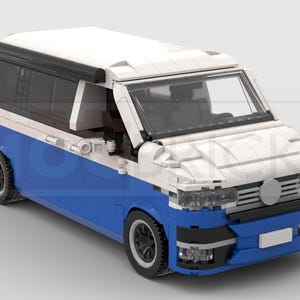 MOC building instructions Volkswagen T6.1 California - Blue / White (MOC-012301003)