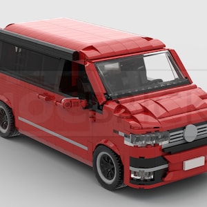 Instrucciones de construcción MOC del Volkswagen T6.1 California - Rojo (MOC-012501003)