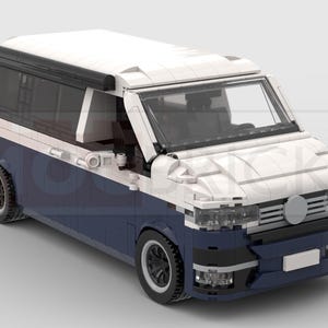 MOC building instructions Volkswagen T6.1 California - Dark Blue / White (MOC-012301004)