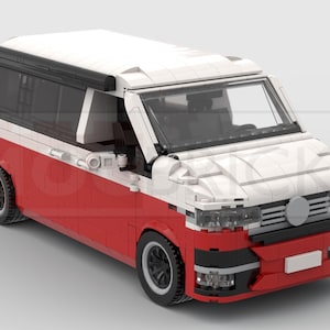 MOC building instructions Volkswagen T6.1 California - Red / White (MOC-012301005)