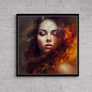 Hot Beautiful Woman Canvas, Woman Wall Art, Sensual Woman Canvas, Large Wall Art, Woman Portrait Canvas, Beautiful Art, Silver Framed Canvas