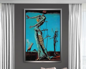La jirafa en llamas, Salvador Dalí, lienzo decorativo