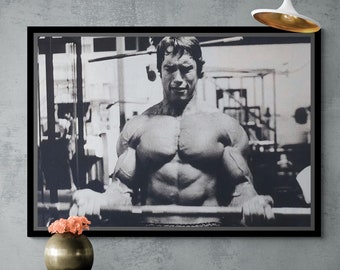Arnold Schwarzenegger Wall Art, Body Framed Canvas, Motivational Wall Art, Bodybuilding Canvas, Gym Wall Art, Arnold Gold Framed Canvas