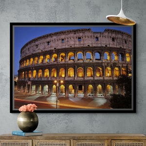 Coliseum Framed Canvas, Coliseum Wall Art, Colosseum Rome Canvas, Landscape Wall Art, Italy Wall Art, Rome Canvas, Gold Framed Canvas