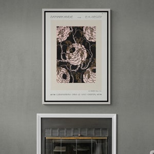 Eugene Seguy Canvas, Flower Pattern Wall Art, Famous Wall Art, Flower Pattern Canvas, Flower Canvas, Art Deco Canvas, Black Framed Canvas