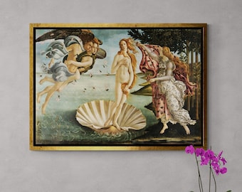 The Birth of Venus Wall Art, Sandro Botticelli Canvas, Woman Wall Art, Birth of Venus, Famous Canvas, Botticelli Canvas, Gold Framed Canvas