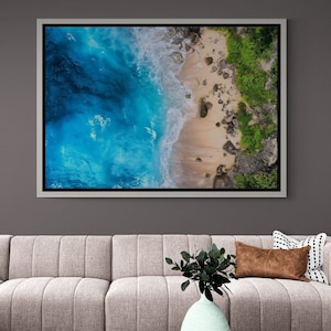 Nature and Sea Canvas, Sea Wall Art, Nature Wall Art, Nature and Sea Framed Canvas, Nature View Canvas, Modern Canvas, Silver Framed Canvas