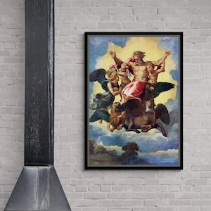 Ezekiel’s Vision Wall Art, Raphael Canvas, Ezekiel’s Vision, Famous Wall Art, Raphael Raffaello Wall Art, Rome Wall Art, Gold Framed Canvas