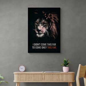 Wild Lion Success Wall Art, Motivational Framed Canvas, Lion Success Quotes, Inspirational Quote Art, Animal Wall Art, Black Framed Canvas
