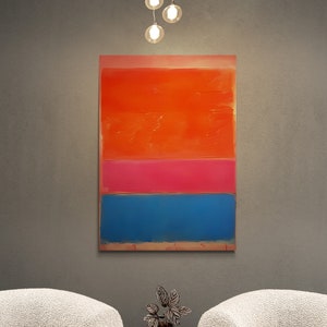 Mark Rothko 1957 Wall Art, Red Blue Reproduction Framed Canvas, Minimalist Art Canvas, Rothko Exhibition, Expressionism Black Framed Canvas