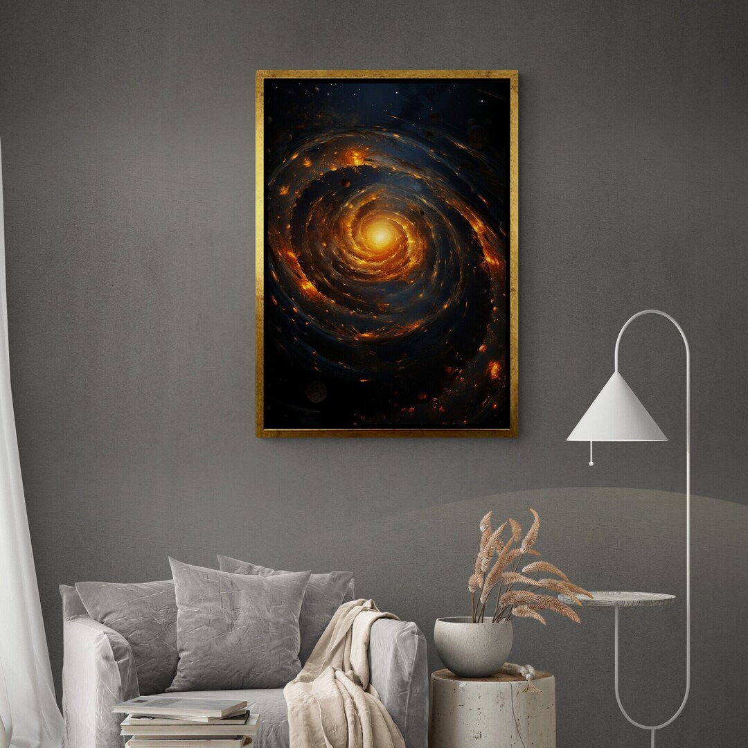 Spiral Galaxy Wall Art, Space Framed Canvas, Universe Wall Art, Milky