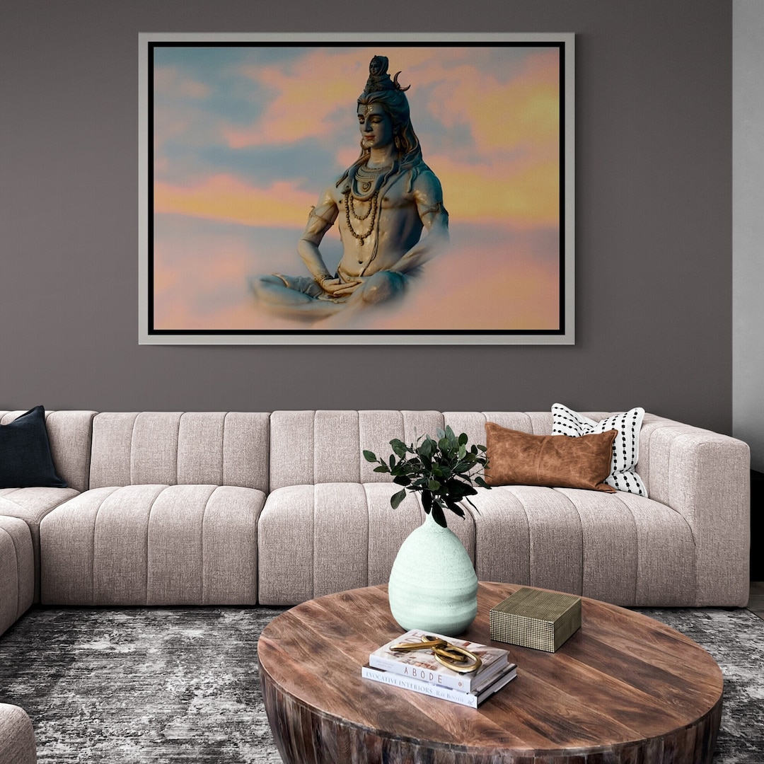 God Shiva Framed Canvas, Hindu Gods Wall Art, Spiritual Canvas, Indian