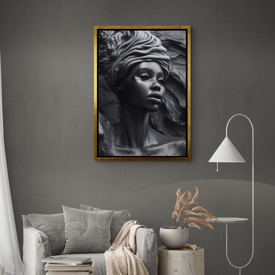 Personalized Afro Women Canvas Wall Art Powerful African Pattern DT03