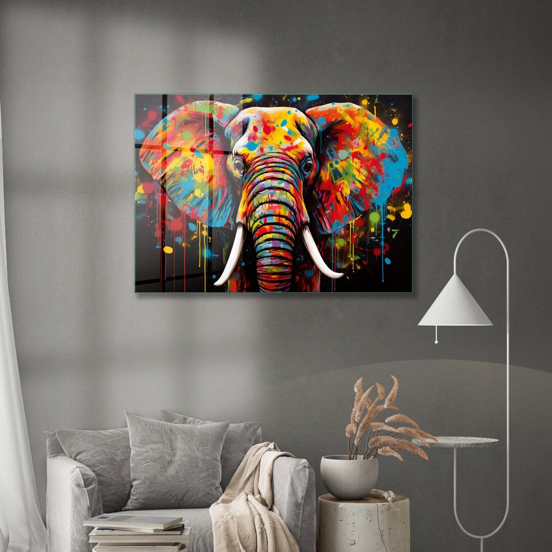 Tempered Glass Wall Art, Elephant Wall Art, Glass Wall Art, Wall