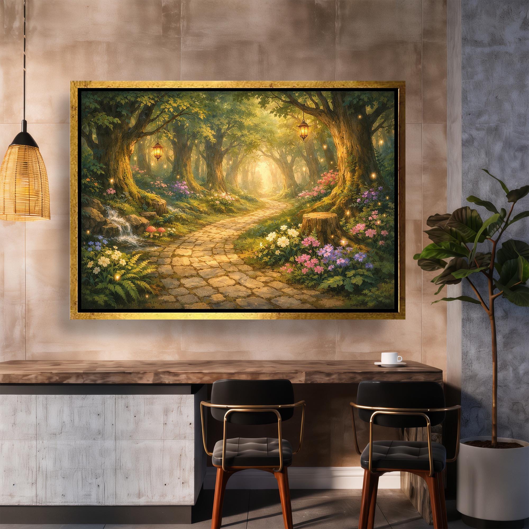Enchanted Forest Path Wall Art, Magical Woodland Landscape, Fairy Tale ...