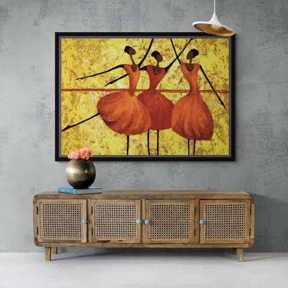 African Women Wall Art Abstract African Framed Canvas Etsy