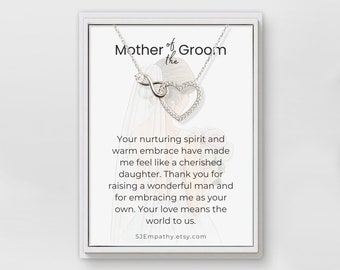 Mother of Groom gift from Bride, Thank you for raising the man of my dreams, Mother in Law necklace gift, Poem card SJ1 C6