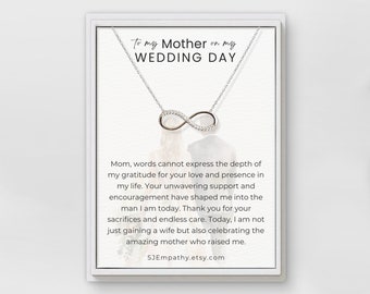 Mother of the groom gift from groom, Gift for mom from son on wedding day, Necklace for mom from son wedding, Sterling silver SJ5 C9