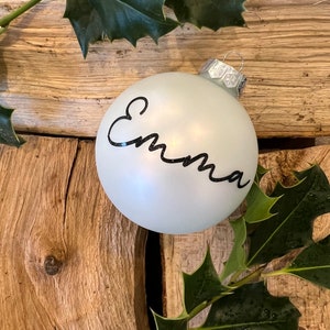 Christmas bauble with name, Christmas bauble personalized, Christmas tree bauble personalized, glass baubles, 8 cm