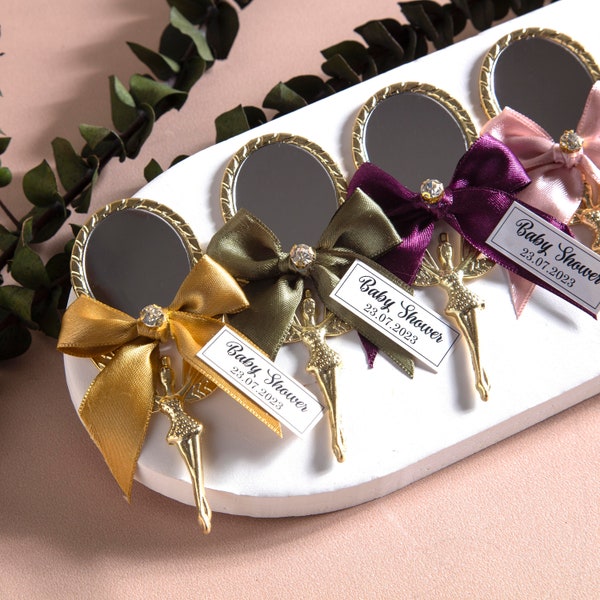 Wedding Favor Mini Mirror, Birthday Part Bridal Shower Gift, Wedding Gifts, Personalized Tags , Quinceañera Gift, Sweet 16 Favor Box