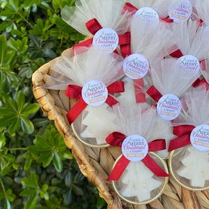 Saponette natalizie a forma di cuore, saponette all'albero di pino, mini saponette, regali di Natale 2025, saponette natalizie di buone feste, bomboniere natalizie all'ingrosso