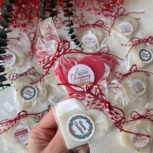 Bomboniere di sapone a forma di cuore per Natale, sapone alla fragola, mini saponette, regali di Natale 2024, bomboniere di sapone per le feste, bomboniere di buon Natale all'ingrosso