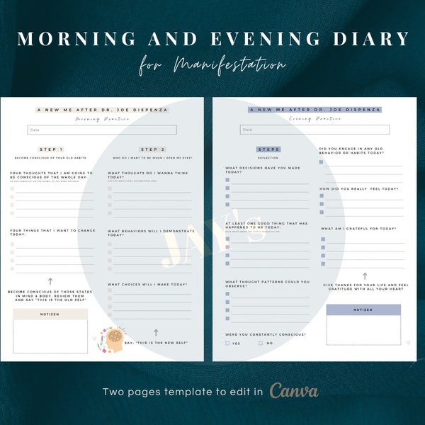 Manifestation Journal DIGITAL | Evening and Morning Practice after Dr. Joe Dispenza