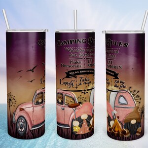 Camping Rules Gnome Tumbler Wrap