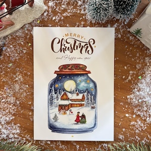 Illustration "Merry Christmas" format A6 et A4