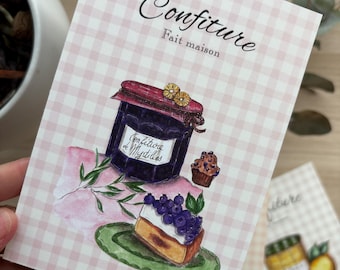 Carte postale Illustrée "Confiture Myrtille »
