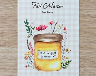 Illustration "pot de miel de fleurs"