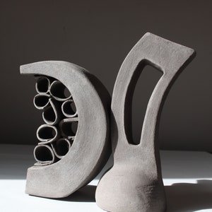 Black Clay Sculpture, Interdependent forms. image 3
