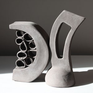 Black Clay Sculpture, Interdependent forms. image 1
