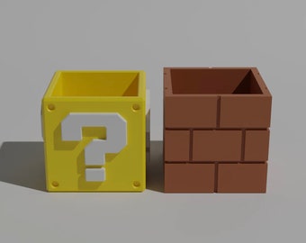 Mario plat pots - Brick & Mystery Brick | Mario Storage Box| Gamer Gifts | Mario gift ideas | 3D Printed Gift