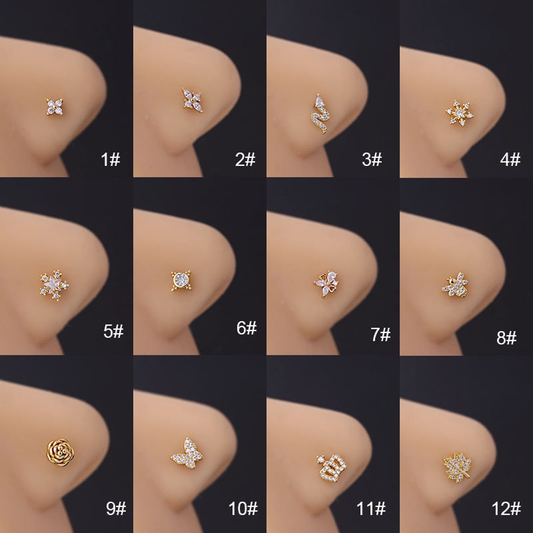 1PC 20G Stainless Steel L Shaped Nose Studs Nose Ring for 